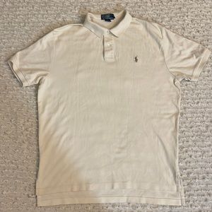 👕Cream Polo by Ralph Lauren-has slight discoloration in a few spots-see pics